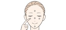 顔の5点に置く